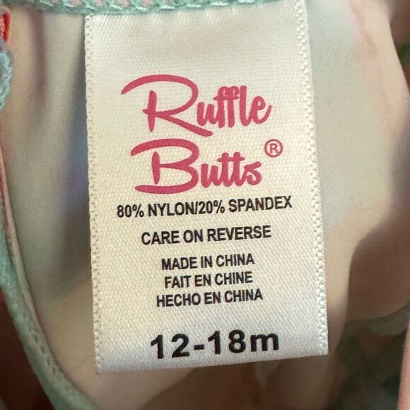 Ruffle Butts Size 12-18 Months Hearts Long Sleeve Rash Guard One Piece Swimsuit - Picture 8 of 8